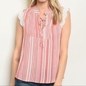 Coral Stripes Summer Tunic